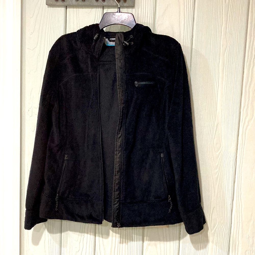 Free Country, Women’s black fleece hoodie jacket, soft